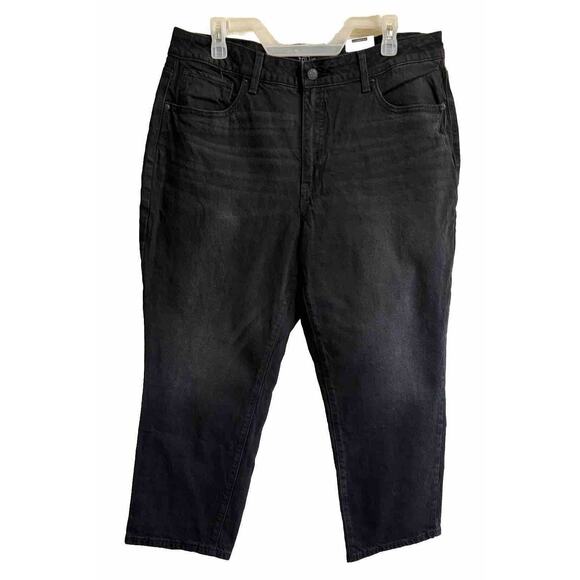 NWT Time and Tru Women's High Rise Straight Leg Crop Jeans Plus Size 18 Black - Picture 1 of 9